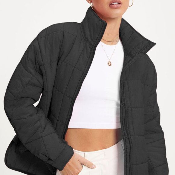 Zip Up Collared Neck Long Sleeve Jacket - Picture 1 of 16